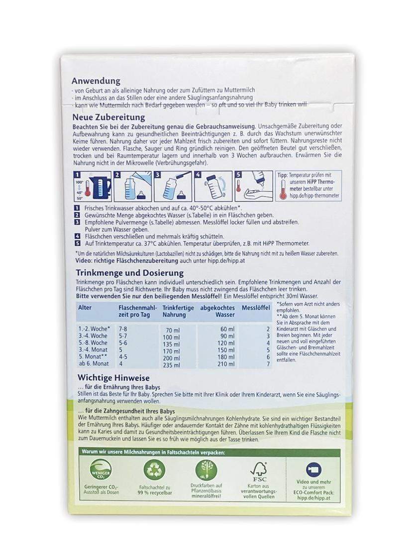 Hipp german best sale formula instructions
