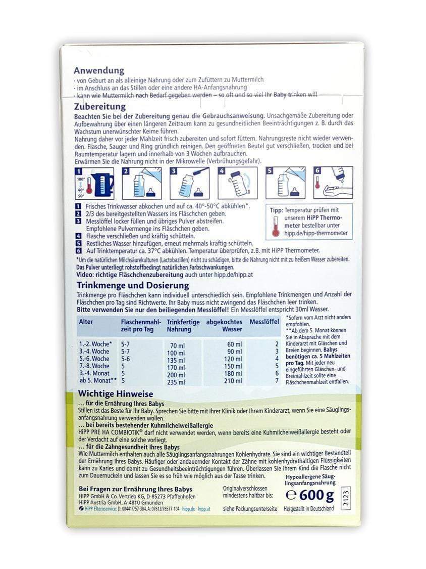 Hipp ha clearance formula instructions