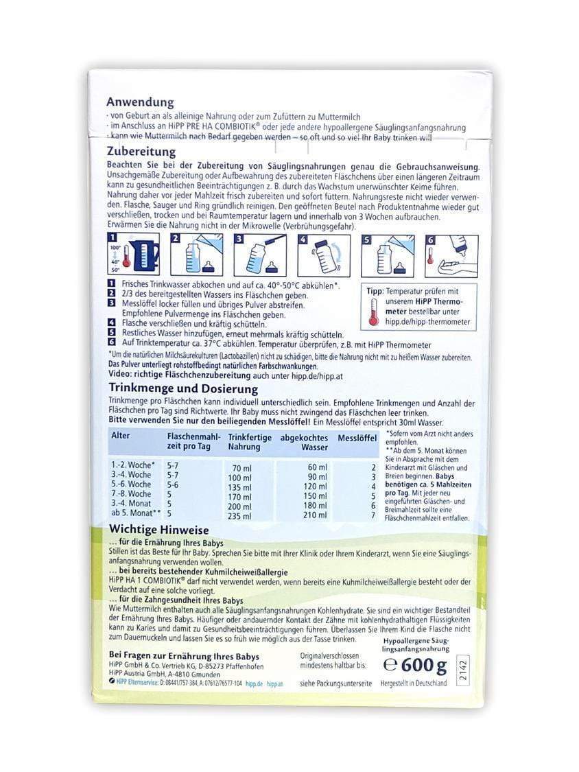 Hipp ha shop formula instructions