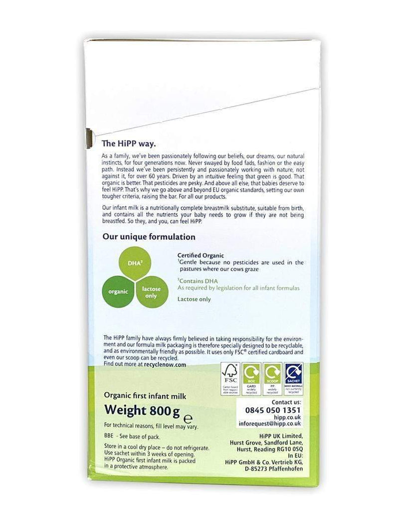 HiPP UK Stage 1 - Baby Formula Combiotic - 800g Organic Formula