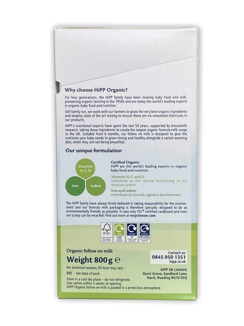 HIPP UK Stage 2 - Organic Combiotic Baby Formula - 800g Organic Formula